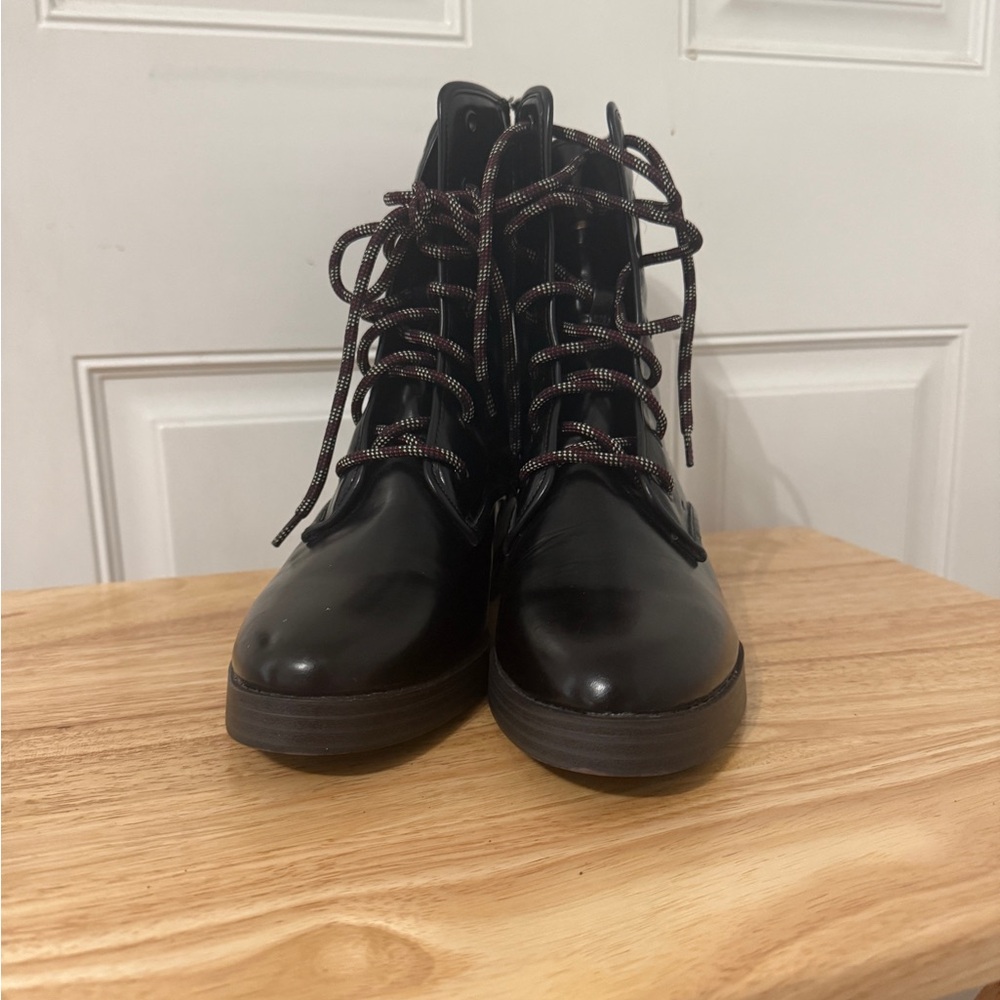Sam & Libby Black Combat Boots with Laces and Zip New Never Worn - Picture 6 of 8